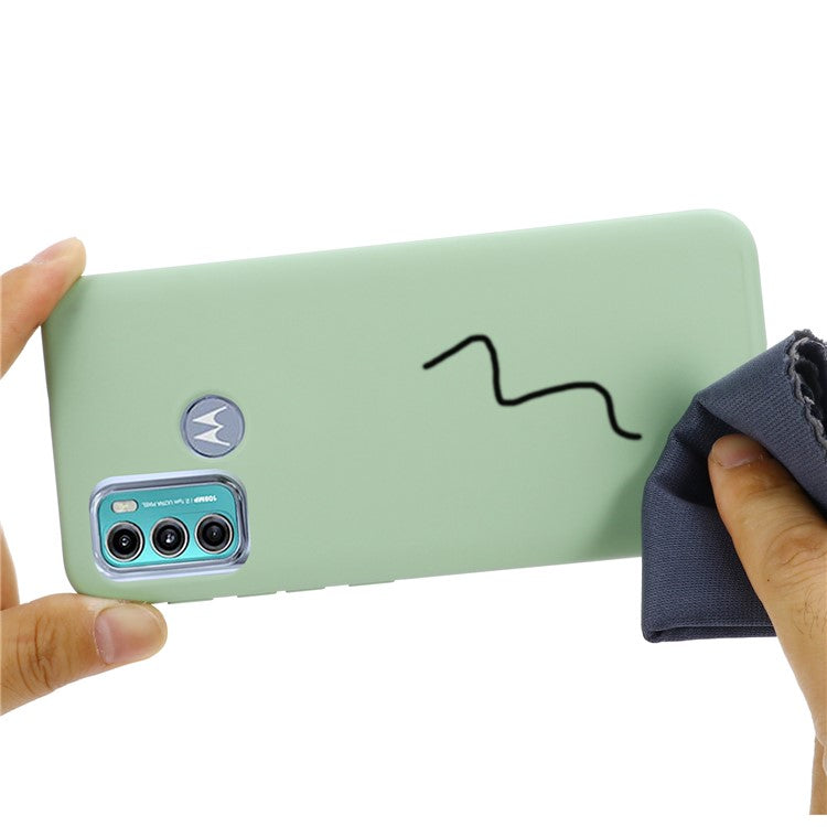 Soft Liquid Silicone Phone Case for Motorola Moto G60 - Green