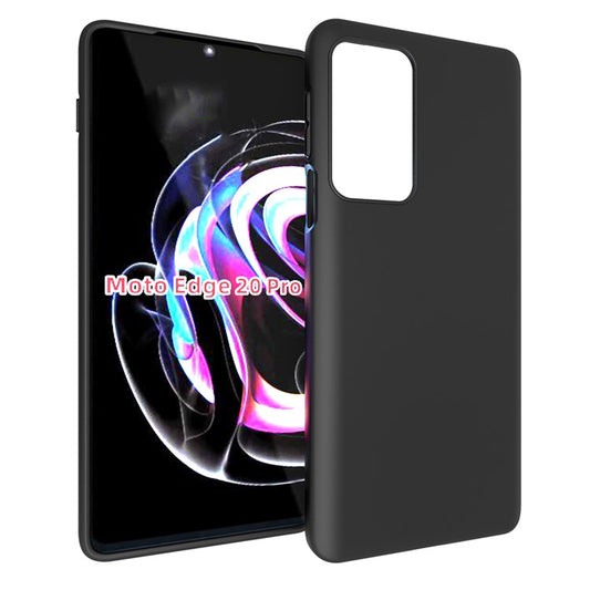 10Pcs/Pack Soft Flexible TPU Double-sided Matte Finish Coating Grip Slim Fit Shockproof Protective Case for Motorola Edge 20 Pro - Black