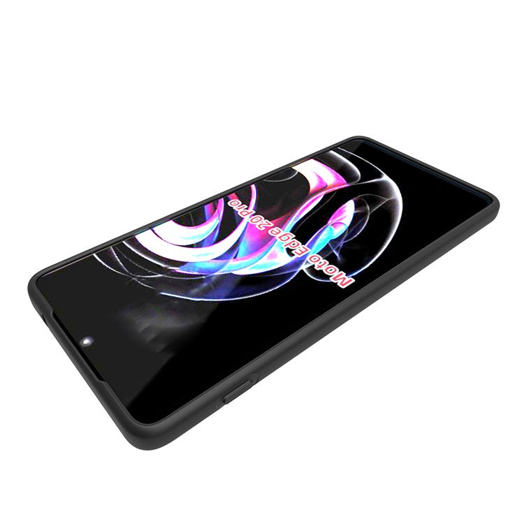10Pcs/Pack Soft Flexible TPU Double-sided Matte Finish Coating Grip Slim Fit Shockproof Protective Case for Motorola Edge 20 Pro - Black
