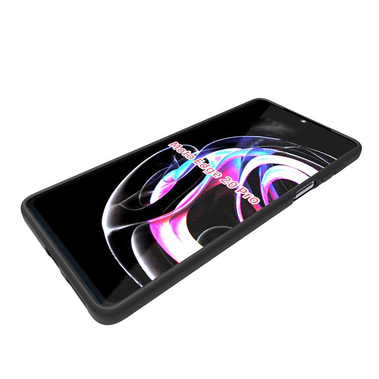 10Pcs/Pack Soft Flexible TPU Double-sided Matte Finish Coating Grip Slim Fit Shockproof Protective Case for Motorola Edge 20 Pro - Black