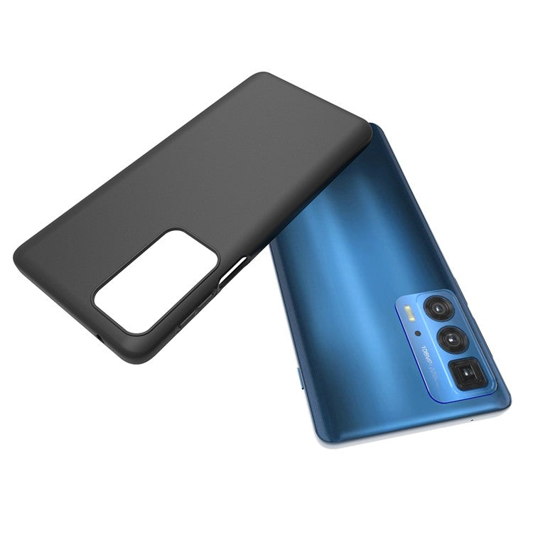 10Pcs/Pack Soft Flexible TPU Double-sided Matte Finish Coating Grip Slim Fit Shockproof Protective Case for Motorola Edge 20 Pro - Black