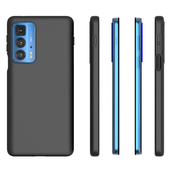 10Pcs/Pack Soft Flexible TPU Double-sided Matte Finish Coating Grip Slim Fit Shockproof Protective Case for Motorola Edge 20 Pro - Black