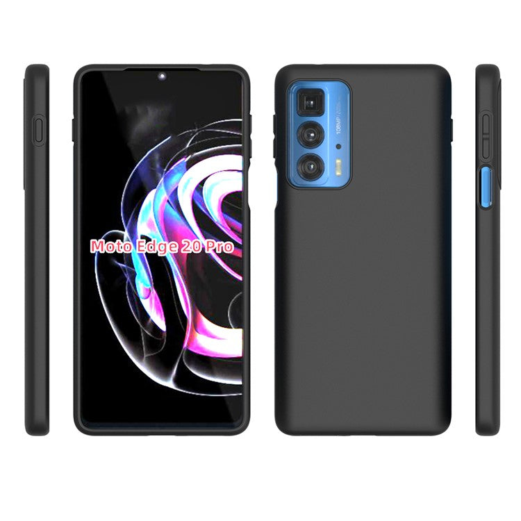 10Pcs/Pack Soft Flexible TPU Double-sided Matte Finish Coating Grip Slim Fit Shockproof Protective Case for Motorola Edge 20 Pro - Black