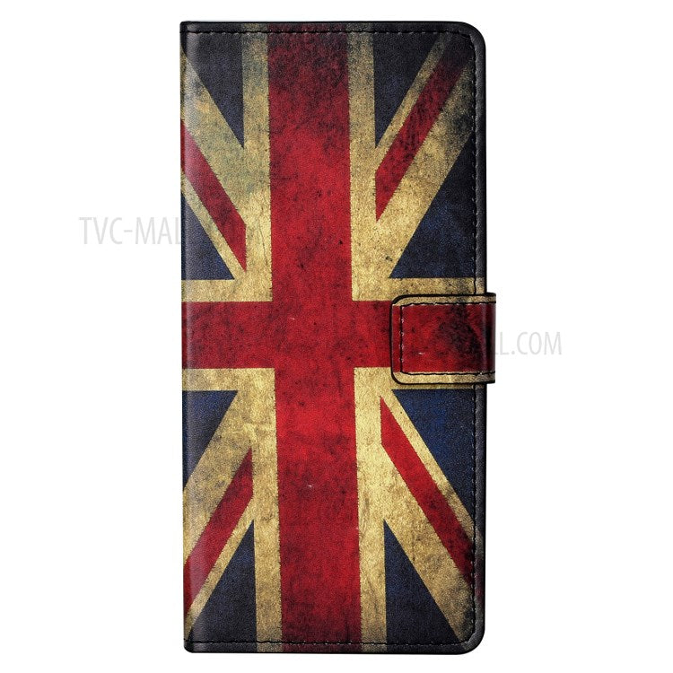 Stylish Pattern Printing Anti-Scratch Leather Protective Case with Wallet Stand for Motorola Edge 20 Pro - Flag Element 2