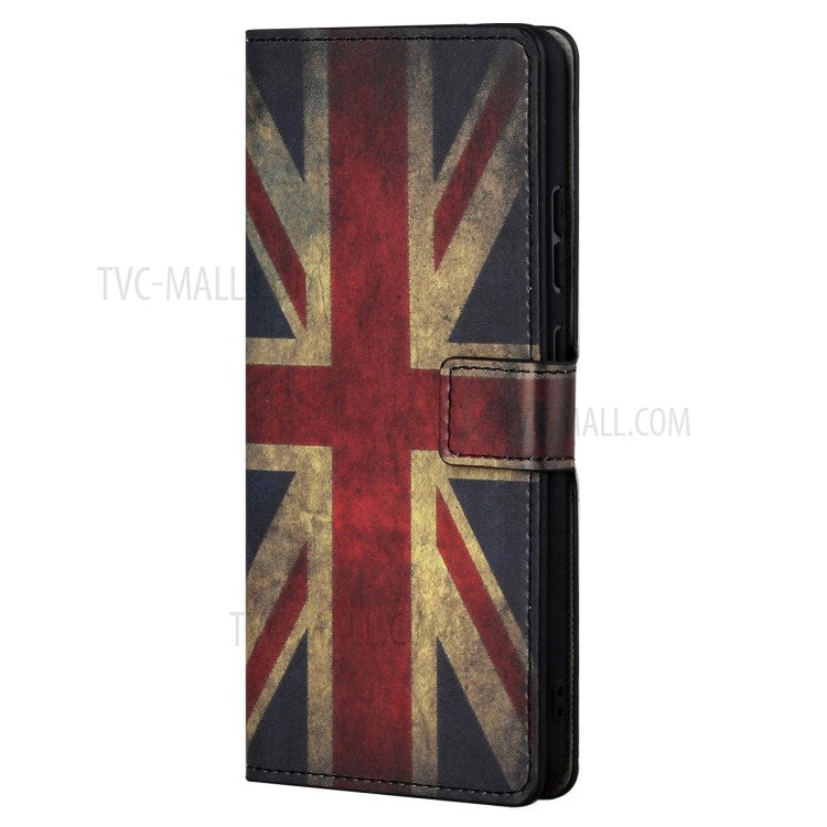 Stylish Pattern Printing Anti-Scratch Leather Protective Case with Wallet Stand for Motorola Edge 20 Pro - Flag Element 2