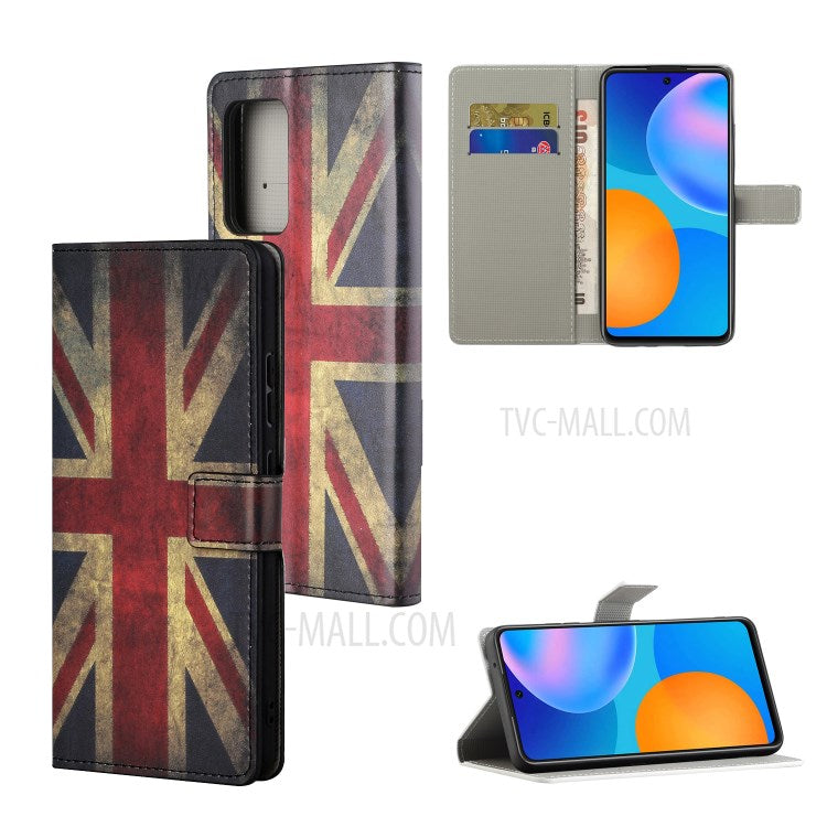 Stylish Pattern Printing Anti-Scratch Leather Protective Case with Wallet Stand for Motorola Edge 20 Pro - Flag Element 2