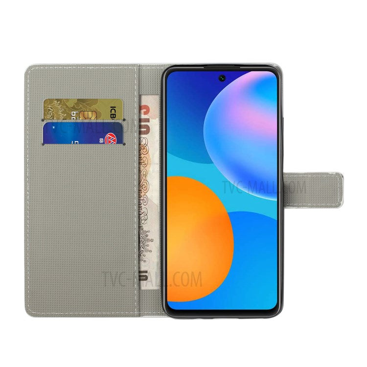 Stylish Pattern Printing Anti-Scratch Leather Protective Case with Wallet Stand for Motorola Edge 20 Pro - Blue Butterfly