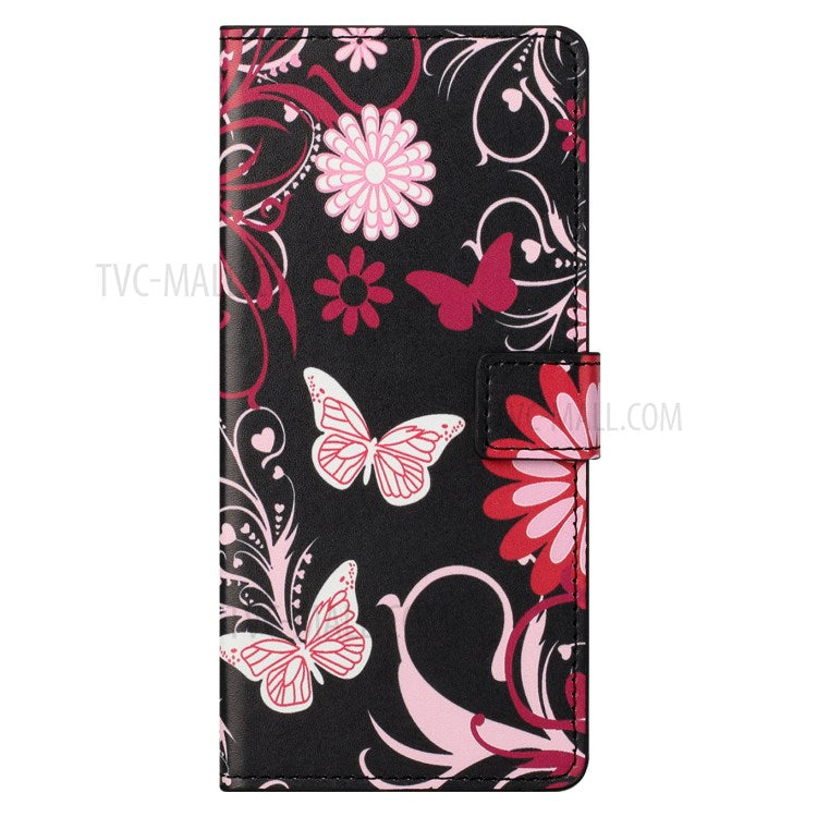 Stylish Pattern Printing Anti-Scratch Leather Protective Case with Wallet Stand for Motorola Edge 20 Pro - Butterfly