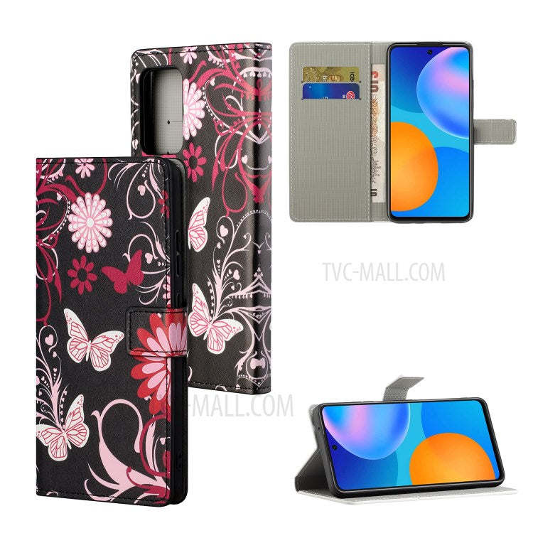 Stylish Pattern Printing Anti-Scratch Leather Protective Case with Wallet Stand for Motorola Edge 20 Pro - Butterfly