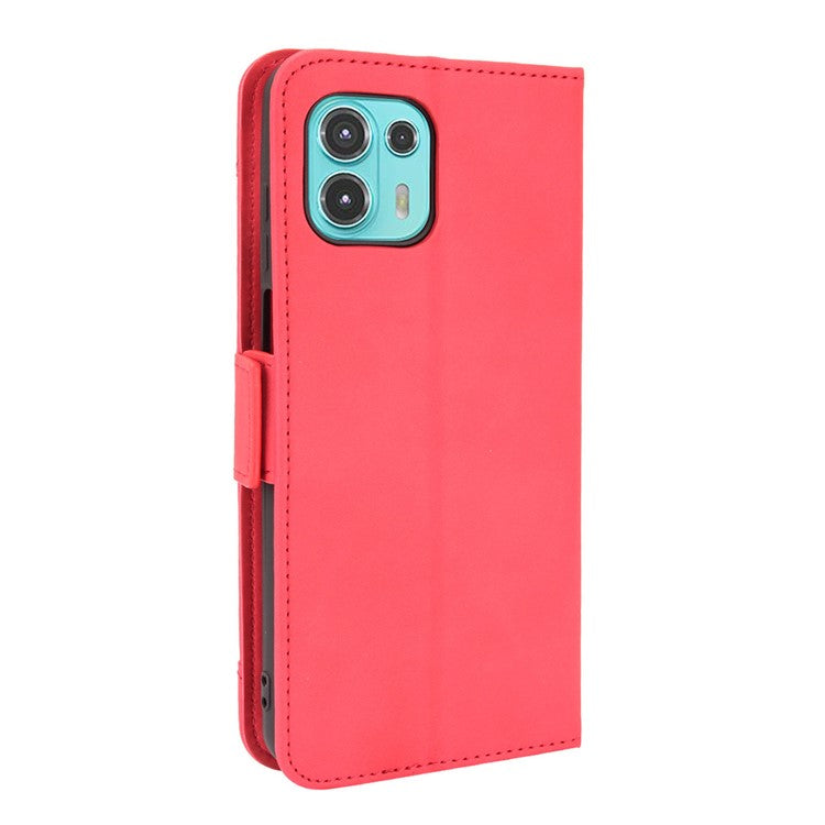 PU Leather Wallet Stand Design Phone Case with Multiple Card Slots for Motorola Edge 20 Lite/Edge 20 Fusion - Red