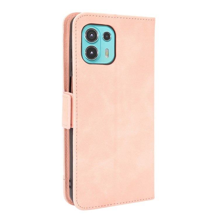 PU Leather Wallet Stand Design Phone Case with Multiple Card Slots for Motorola Edge 20 Lite/Edge 20 Fusion - Pink