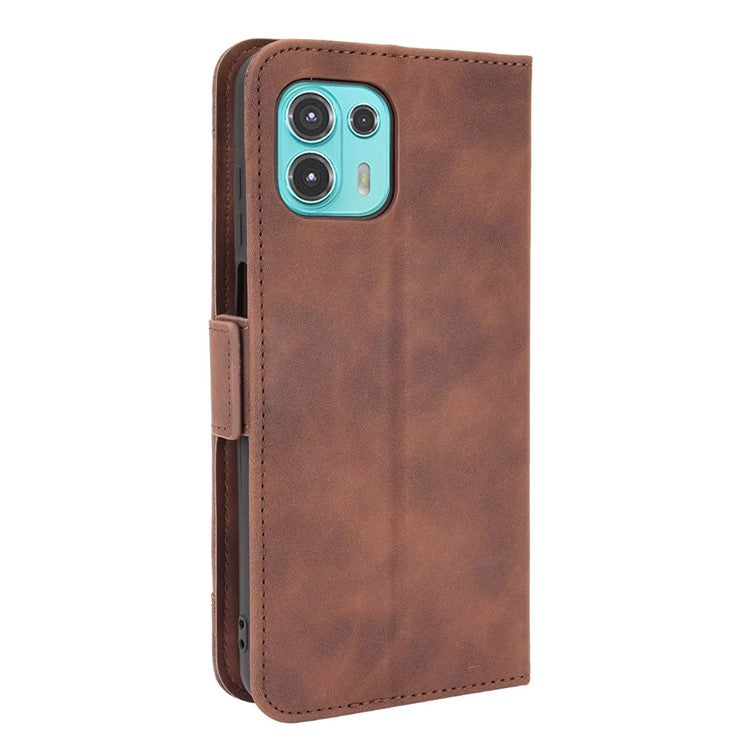 PU Leather Wallet Stand Design Phone Case with Multiple Card Slots for Motorola Edge 20 Lite/Edge 20 Fusion - Brown