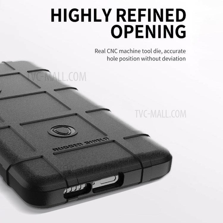 Anti-Scratch Shockproof Rugged Square Grid Texture Soft TPU Thickened Protective Case for Motorola Edge (2021) - Blue