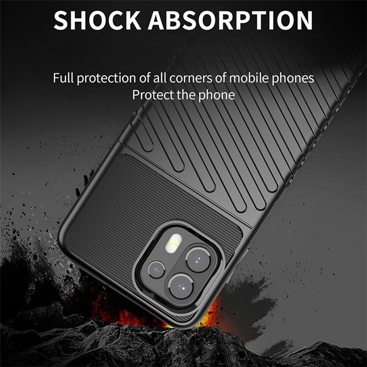 Thunder Series Twill Texture Soft TPU Slim Fashion Non-Slip Protective Phone Case for Motorola Edge 20 Lite / Edge 20 Fusion - Blue