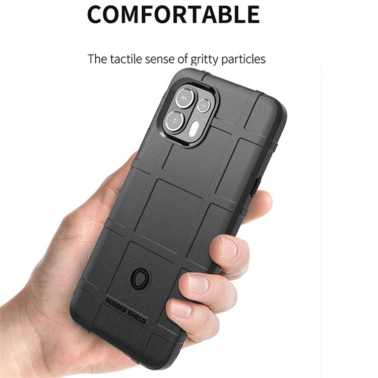 Rugged Square Grid Texture Thickened TPU Shock-proof Non-slip Phone Case for Motorola Edge 20 Lite/Edge 20 Fusion - Green