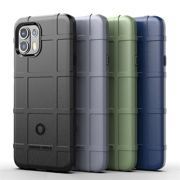 Rugged Square Grid Texture Thickened TPU Shock-proof Non-slip Phone Case for Motorola Edge 20 Lite/Edge 20 Fusion - Green