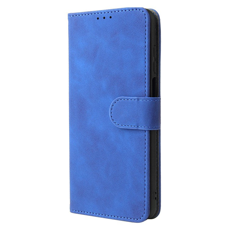 Skin-Touch Feeling Magnetic Wallet Stand Leather Phone Case for Motorola Edge 20 Lite - Blue