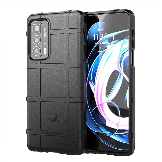 Anti-Drop Rugged Square Grid Texture Soft TPU Shockproof Protective Case for Motorola Edge 20 Pro / Edge S Pro - Black