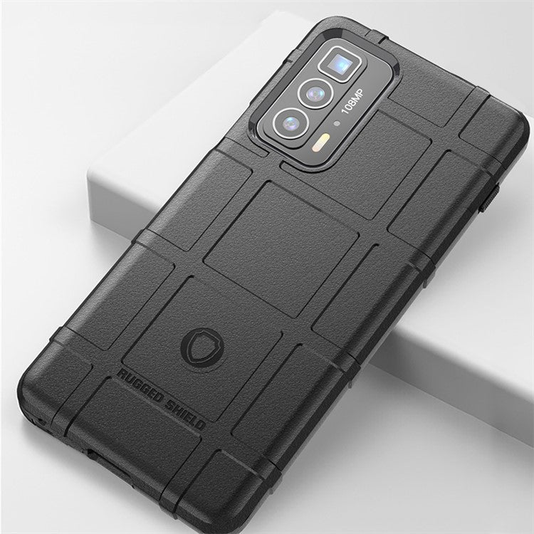 Anti-Drop Rugged Square Grid Texture Soft TPU Shockproof Protective Case for Motorola Edge 20 Pro / Edge S Pro - Green