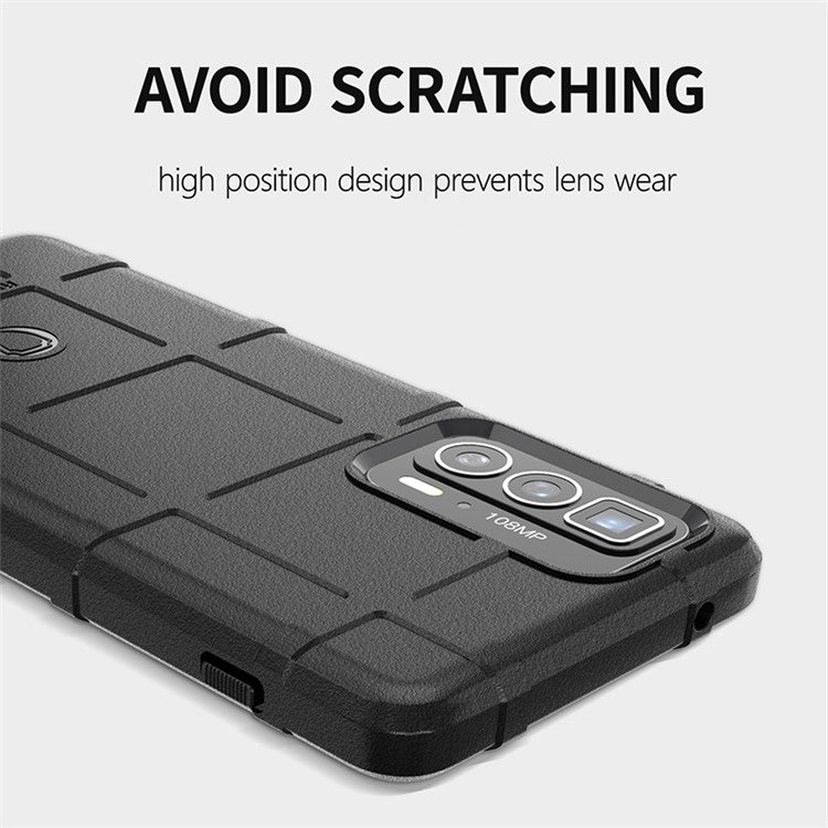 Anti-Drop Rugged Square Grid Texture Soft TPU Shockproof Protective Case for Motorola Edge 20 Pro / Edge S Pro - Green