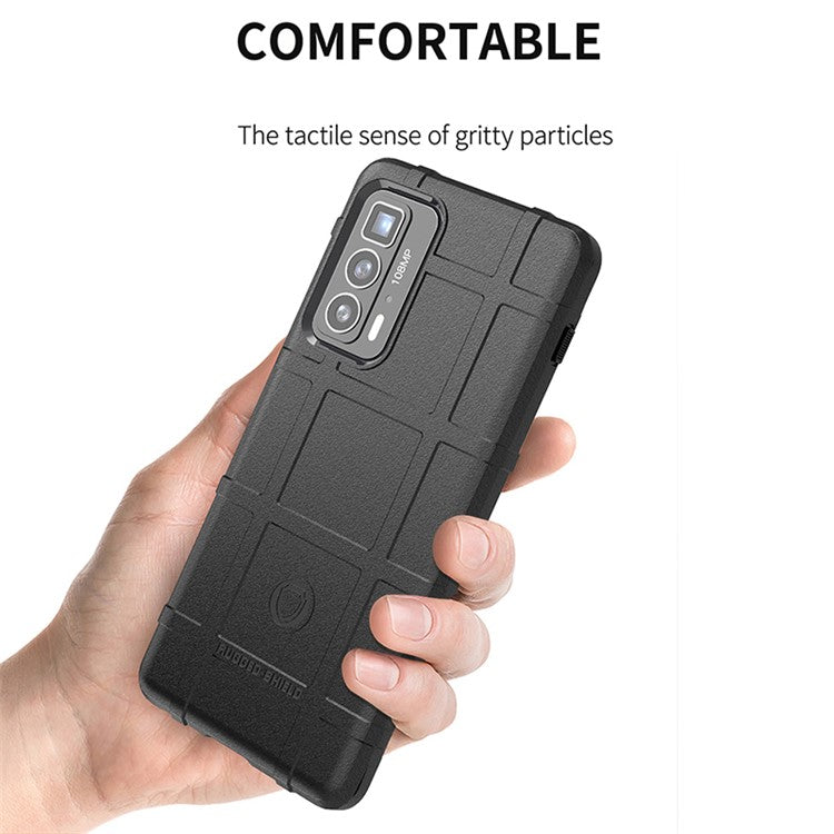 Anti-Drop Rugged Square Grid Texture Soft TPU Shockproof Protective Case for Motorola Edge 20 Pro / Edge S Pro - Green