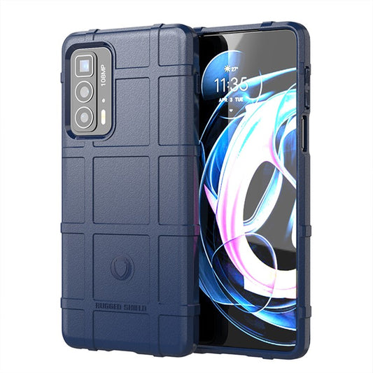 Anti-Drop Rugged Square Grid Texture Soft TPU Shockproof Protective Case for Motorola Edge 20 Pro / Edge S Pro - Blue