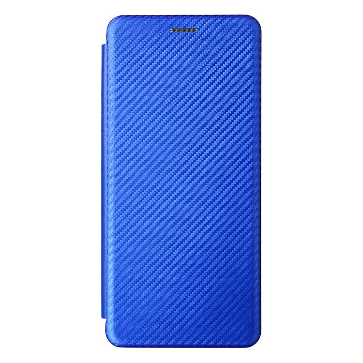 Carbon Fiber Texture Leather Automatic Absorption Case with Card Slot and Ring Strap for Motorola Moto G60S - Blue
