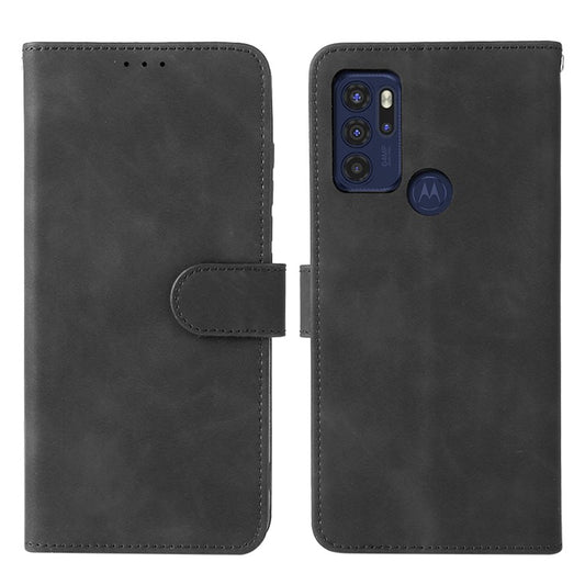 Quality Wallet Design Stand Leather Phone Cover Phone Case for Motorola Moto G60S - Black