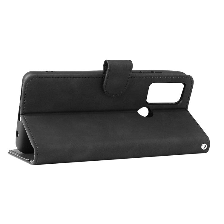 Quality Wallet Design Stand Leather Phone Cover Phone Case for Motorola Moto G60S - Black