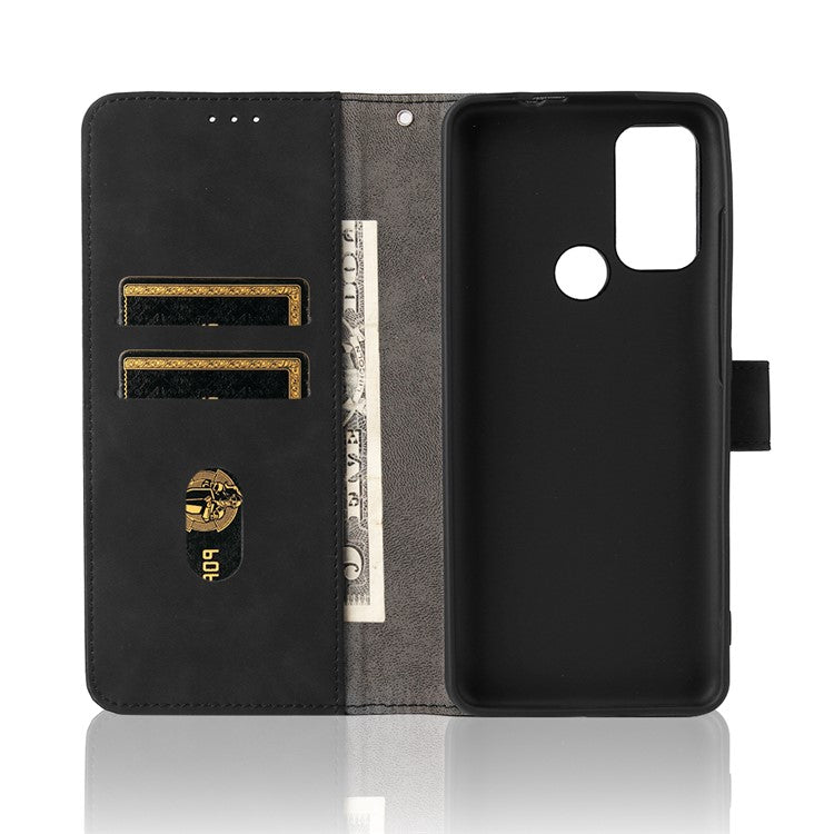 Quality Wallet Design Stand Leather Phone Cover Phone Case for Motorola Moto G60S - Black