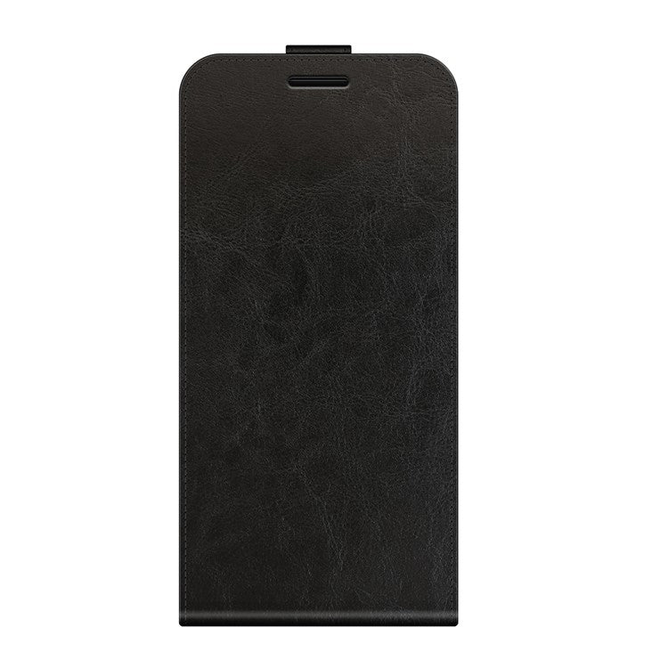 Single Card Holder Drop-Resistant Crazy Horse Vertical Flip Leather Case for Motorola Edge 20 Pro - Black