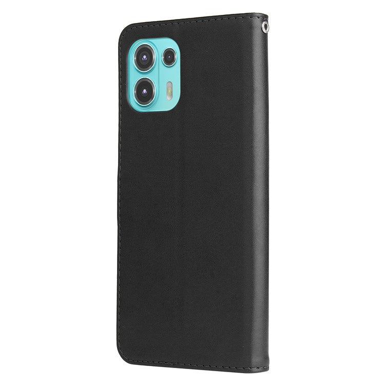 Zipper Pocket Design Fashionable Style Wallet PU Leather Phone Case Quality Flip Phone Covering Shell for Motorola Edge 20 Lite - Black