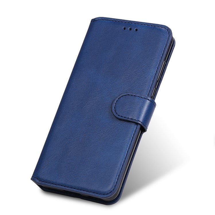 Anti-scratch Shock Resistant Anti Drop Full Protection PU Leather Wallet Stand Phone Cover Case for Motorola Edge 20 Pro - Blue