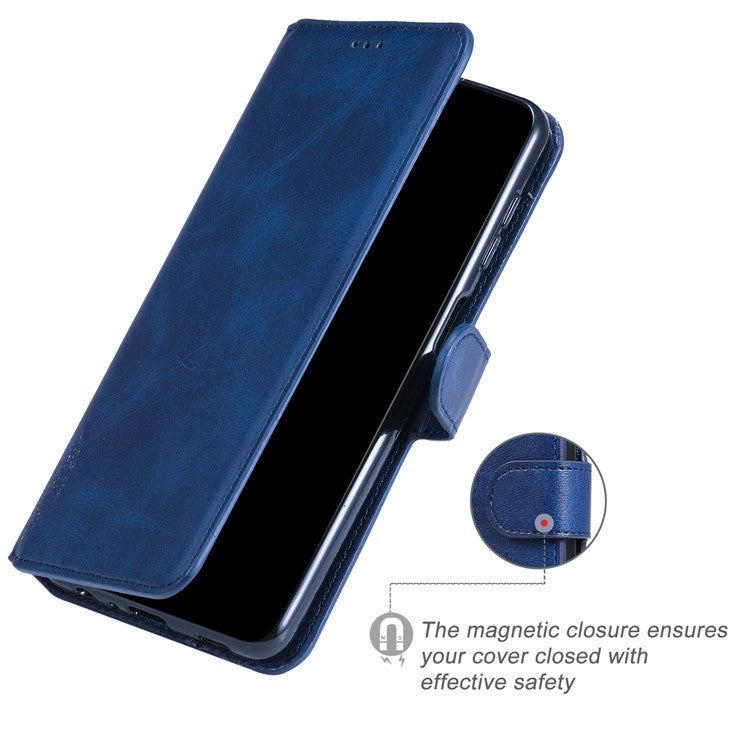 Anti-scratch Shock Resistant Anti Drop Full Protection PU Leather Wallet Stand Phone Cover Case for Motorola Edge 20 Pro - Blue