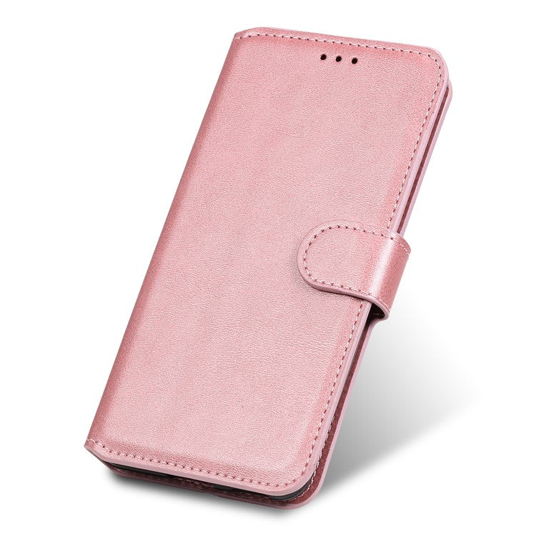 Anti-scratch Shock Resistant Anti Drop Full Protection PU Leather Wallet Stand Phone Cover Case for Motorola Edge 20 Pro - Rose Gold