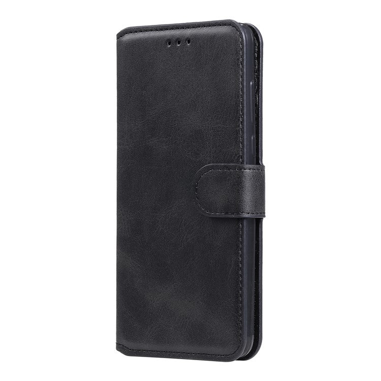 Anti Drop Shock-Resistant Full Protection PU Leather Wallet Stand Phone Cover Case for Motorola Edge 20 Lite - Black