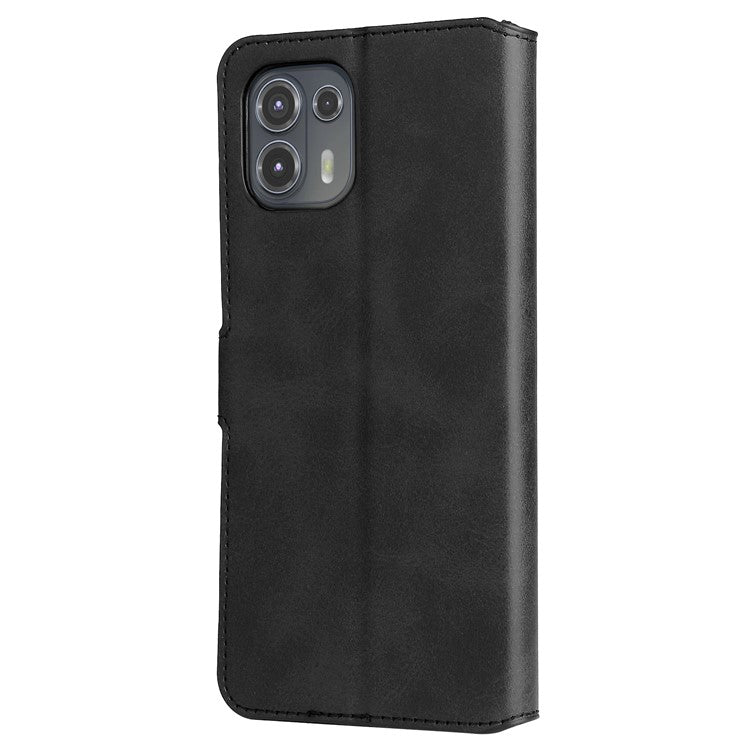 Anti Drop Shock-Resistant Full Protection PU Leather Wallet Stand Phone Cover Case for Motorola Edge 20 Lite - Black