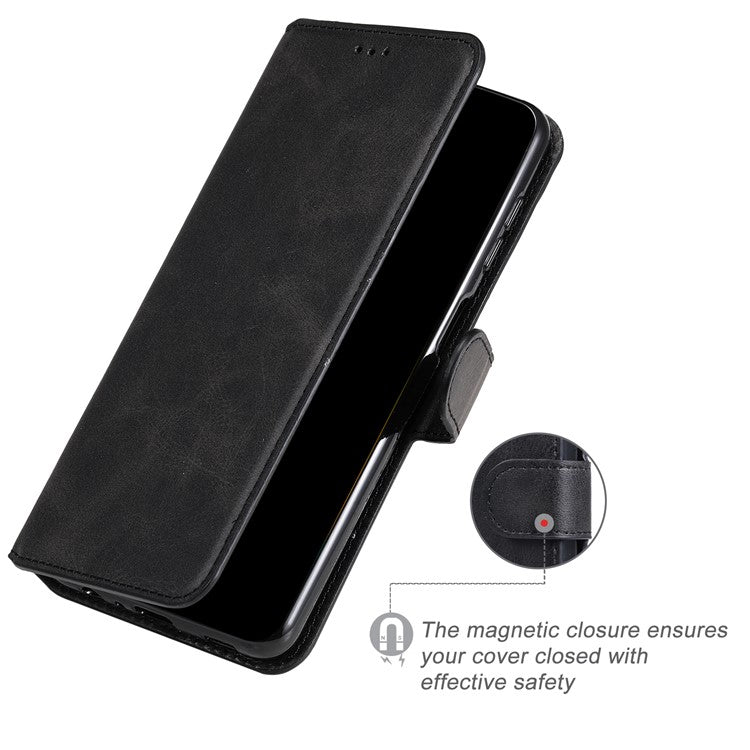 Anti Drop Shock-Resistant Full Protection PU Leather Wallet Stand Phone Cover Case for Motorola Edge 20 Lite - Black