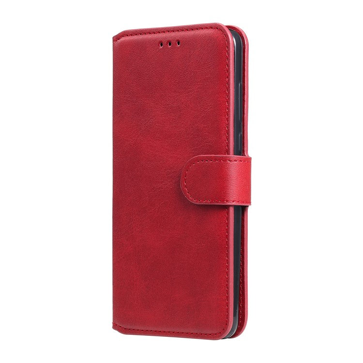 Anti Drop Shock-Resistant Full Protection PU Leather Wallet Stand Phone Cover Case for Motorola Edge 20 Lite - Red