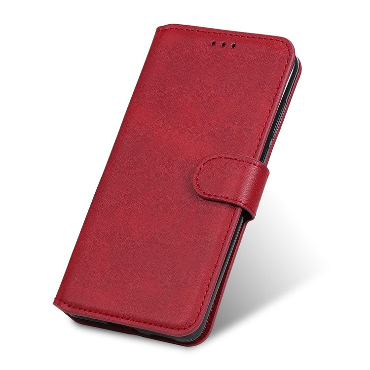 Anti Drop Shock-Resistant Full Protection PU Leather Wallet Stand Phone Cover Case for Motorola Edge 20 Lite - Red