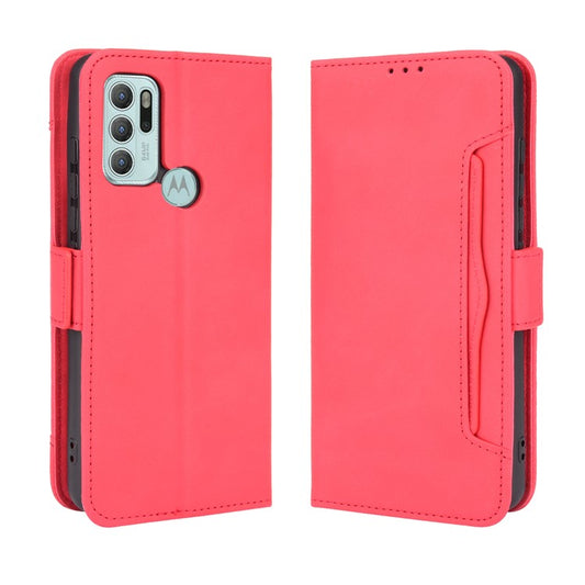 Anti-Drop Full Body Protection Multiple Card Slots PU Leather Phone Case Wallet Cover with Stand for Motorola Moto G60S - Red
