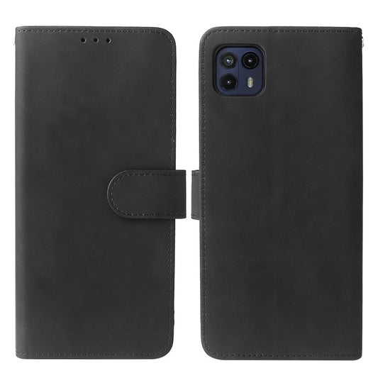 Skin-Touch Feeling PU Leather Wallet Phone Case Flip Stand Cover for Motorola Moto G50 5G - Black