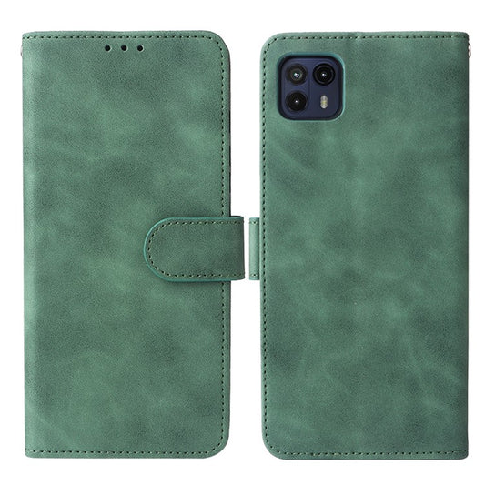 Skin-Touch Feeling PU Leather Wallet Phone Case Flip Stand Cover for Motorola Moto G50 5G - Green