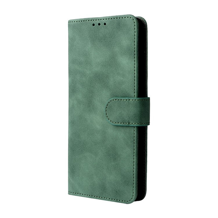 Skin-Touch Feeling PU Leather Wallet Phone Case Flip Stand Cover for Motorola Moto G50 5G - Green