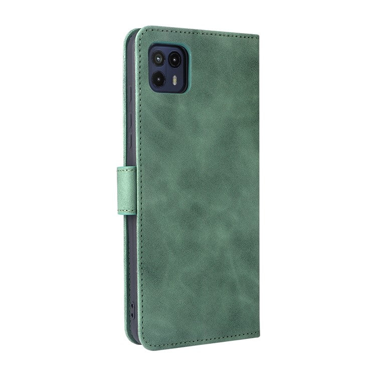 Skin-Touch Feeling PU Leather Wallet Phone Case Flip Stand Cover for Motorola Moto G50 5G - Green