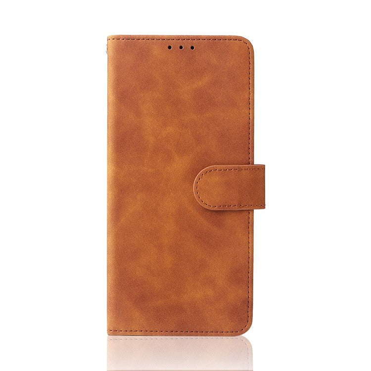 Skin-Touch Feeling PU Leather Wallet Phone Case Flip Stand Cover for Motorola Moto G50 5G - Brown