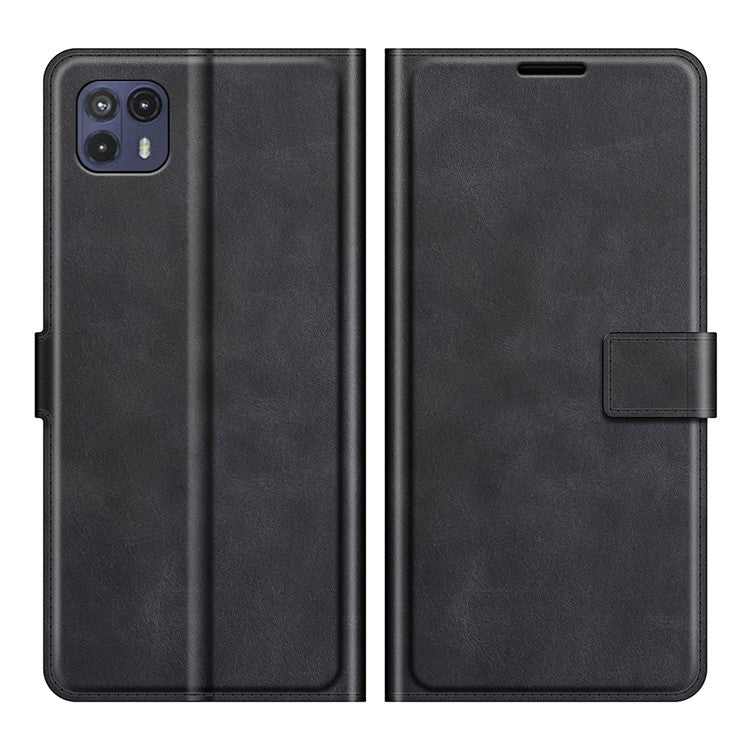 Scratch Resistant Full Protective PU Leather TPU Wallet Stand Phone Flip Cover Case for Motorola Moto G50 5G - Black