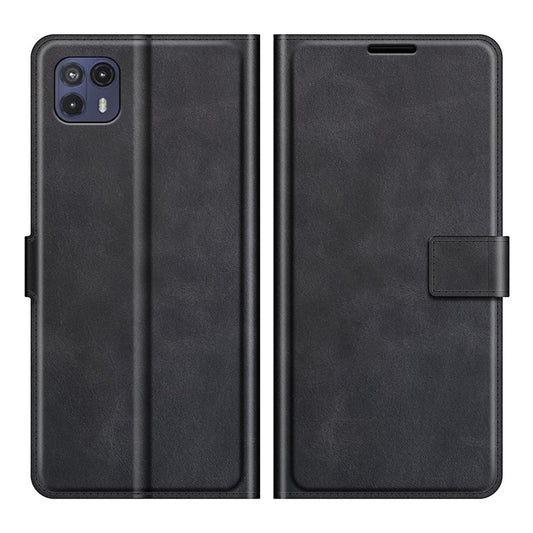 Scratch Resistant Full Protective PU Leather TPU Wallet Stand Phone Flip Cover Case for Motorola Moto G50 5G - Black