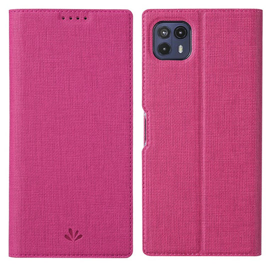 VILI DMX Series PU Leather Magnetic Auto Closing Stand Design Phone Cover Shell with Card Holder for Motorola Moto G50 5G - Rose