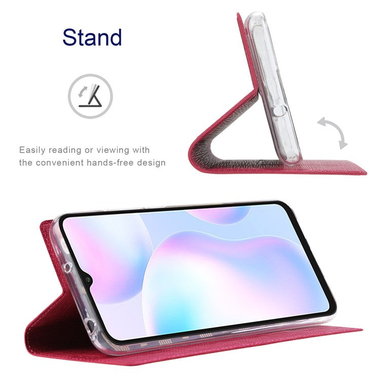 VILI DMX Series PU Leather Magnetic Auto Closing Stand Design Phone Cover Shell with Card Holder for Motorola Moto G50 5G - Rose